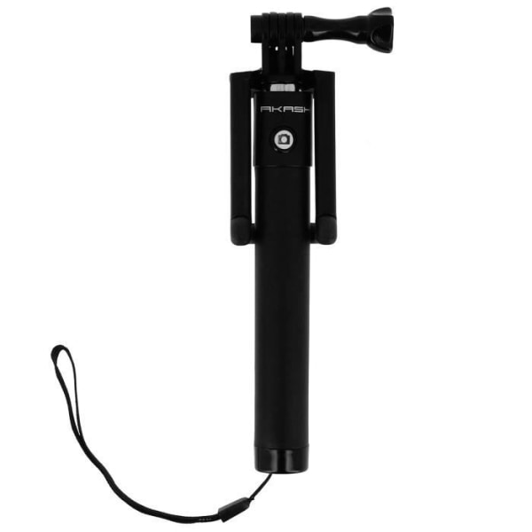 Udtrækkelig Teleskopisk Selfie Stick 18 til 80 cm + Akashi Bluetooth Trigger