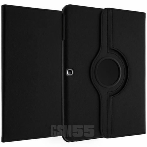 Cover til tablet - Samsung - Galaxy Tab 4 10.0 T530 - Rotérbar 360° - Eco-læder - Sort Svart