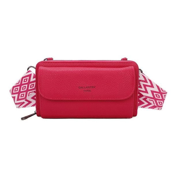 Galantry Fuchsia Leather Söpö lompakko olkalaukku Rosa