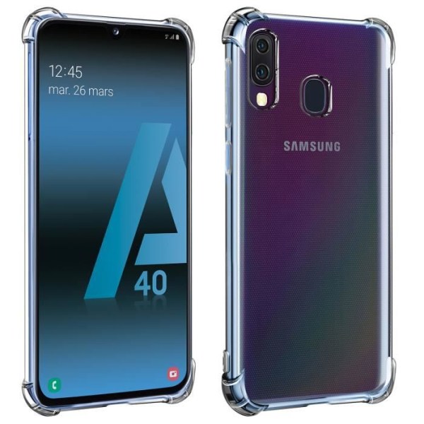 Fodral för Samsung Galaxy A40 Silikon Flexible Corners Bumper Transparent