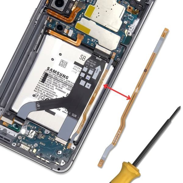 Forbindelsesledning til hovedkort til sekundært kort til Galaxy A57 Service Pack Samsung Orange Apelsin