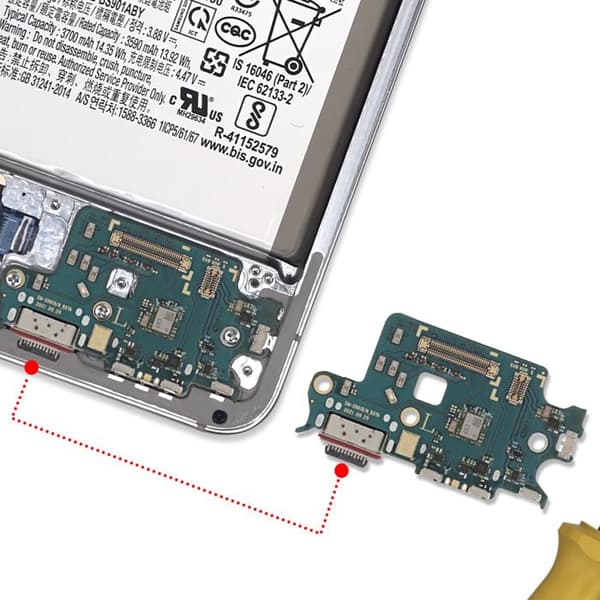 USB-C Opladerconnector - AVIZAR - Galaxy S22 - Grøn - SIM - Mikrofon - Reparation Grön