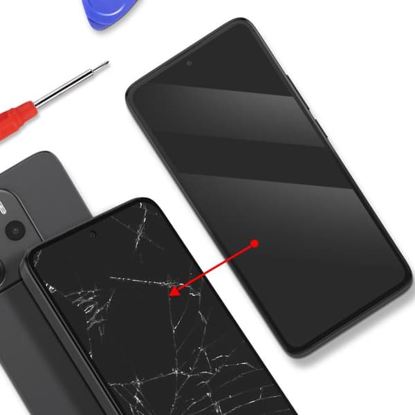 Erstatnings LCD Skærm til Redmi Note 14 4G med Sort Chassis Svart