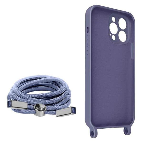 Coque iPhone 13 Pro - AVISERE - Semi-rigid - Justerbart snor 80cm - Lavendel - Unisex Lavendel