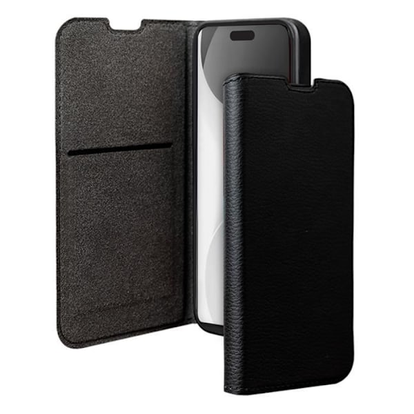 Étui Folio Wallet - BIGBEN - iPhone 16 Pro Max - Sort - Fletteligt Støtte - Fuldt Beskyttelse Svart