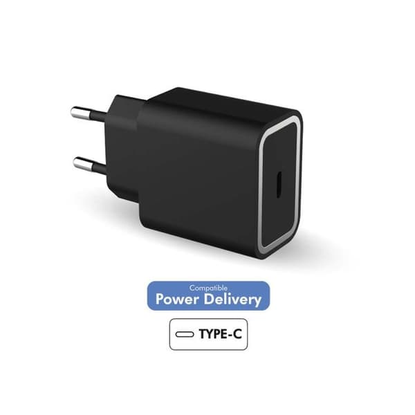FORCE POWER 1-port C PD 25W Sort vægoplader Svart
