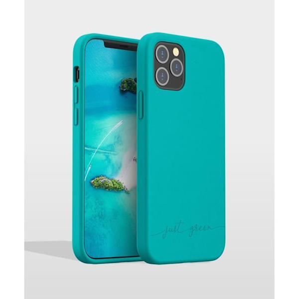Coque - Just Green - Blue Lagoon - Biologisk nedbrydelig - Fleksibel - iPhone 12 / 12 Pro Blå