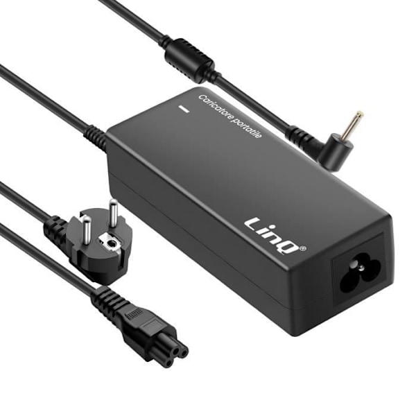 Lader - LINQ - AS-2307 - 2.3 x 0.7mm - 40W - Sort Svart