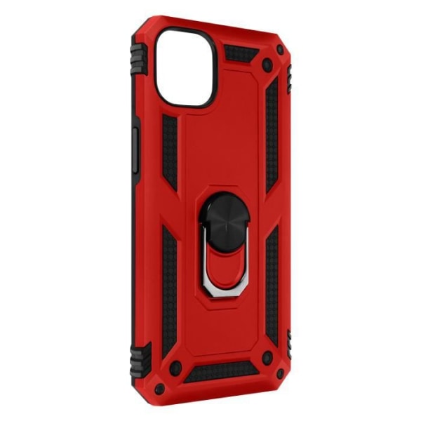 iPhone 14 Hybrid Shockproof Cover Support Ring Video Support rød