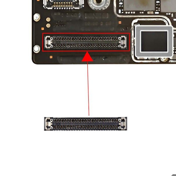 FPC signalinterface connector til iPhone 16 Pro / 16 Pro Max 16 ben sort Svart