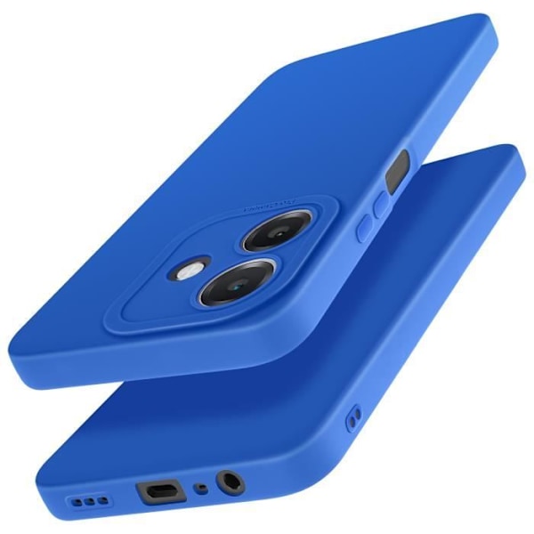 Skyddande silikonfodral för Oppo A40 med matt yta och kamerablokering i blått Blå
