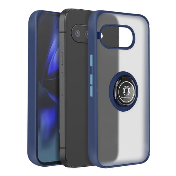 Coque - AVIZAR - Google Pixel 9a - Stødabsorberende - Magnetisk Ring - Gennemsigtig Blå Bagside Blå