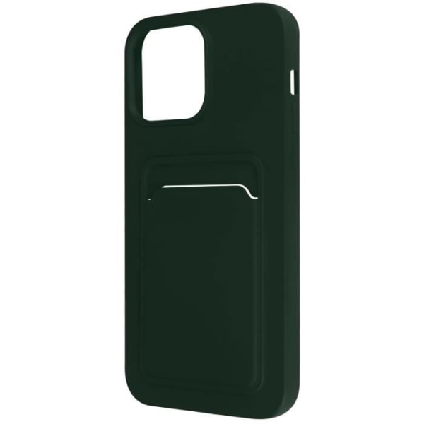 iPhone 14 Pro Max Mjukt Silikonfodral Mörkgrön korthållare