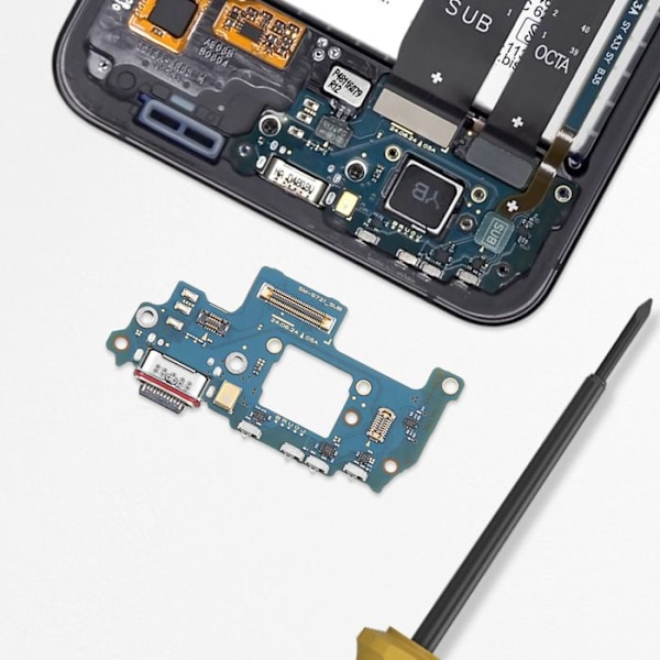 Samsung Galaxy S24 FE:n alkuperäinen musta USB-C-latausliitin Svart