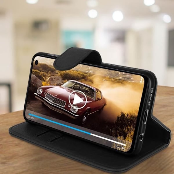 Hus för Samsung Galaxy S10e - AVIZAR - Plånboksfodral - Silikongel - Videostöd - Magnetisk Svart