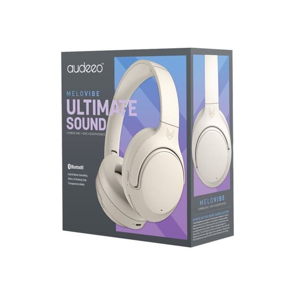 Bluetooth-hörlurar 5.3 med ANC-brusreducering 55h Modell Melovibe Audeeo Beige beige