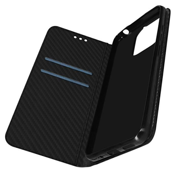 Fodral till Xiaomi Redmi 12C - AVIZAR - Svart - Koleffekt - Magnetisk flik - Videostöd Svart
