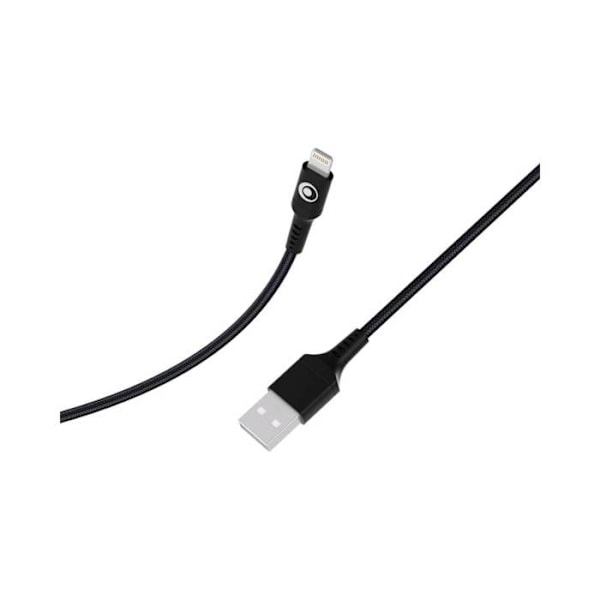 USB-A/Lightning Lataus- ja Siirtokaapeli 2.4A FastCharge 12W 1.2m BigBen Connected Musta Svart