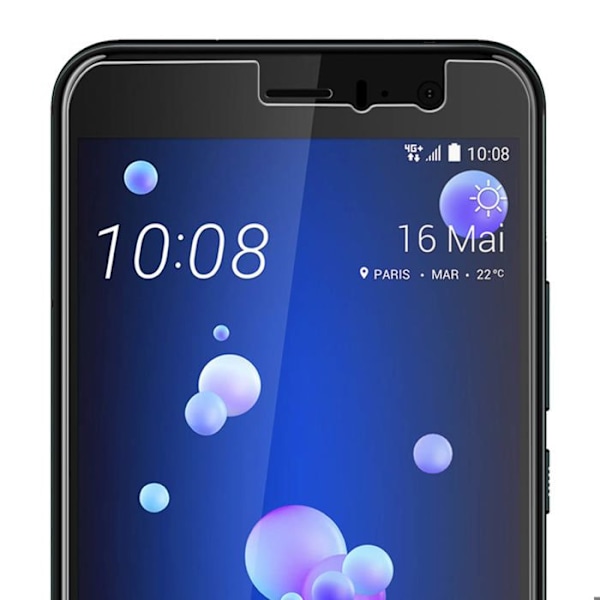 HTC U11 skärmskydd Ultra-resistent härdat glas 9H hårdhet Vit