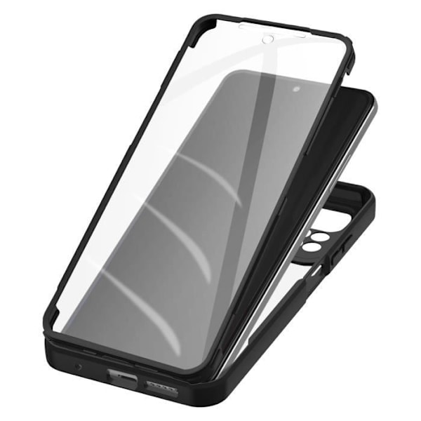 AVIZAR 360° beskyttende etui til Redmi Note 11 og 11s - Hård bagside og blød front - Sort Svart
