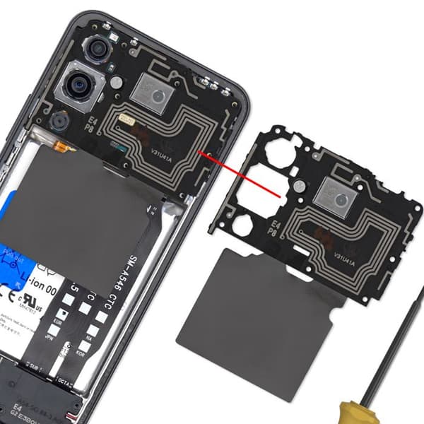 NFC Antenne + Erstatningsøretelefon til Galaxy A54 Samsung Sort Svart