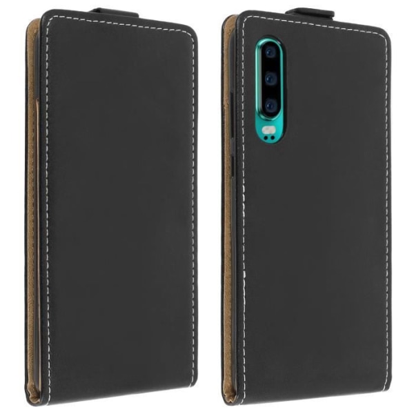 Huawei P30 Case Pystysuuntainen Flip Cover -korttikotelo Silikonigeelikotelo - musta Svart