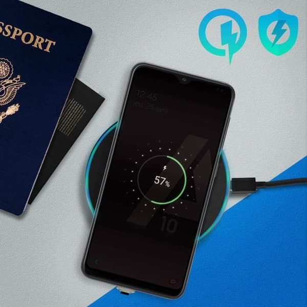 Qi-lader - Laderpakke - Micro-USB - Hurtigopladning - USB-C kompatibel - Sort Svart