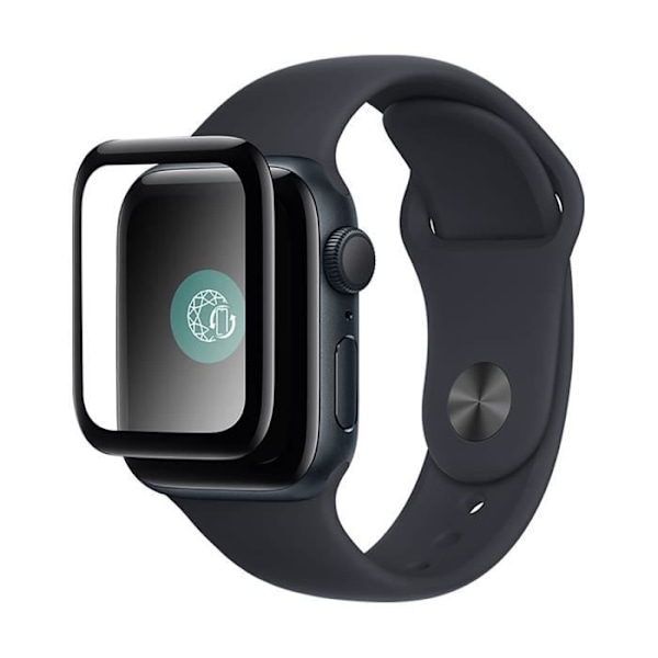 Skärmskydd för Apple Watch 7/8/9 45mm i 3D härdat glas Transparent Svart