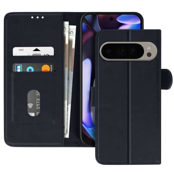 Fodral för Google Pixel 9 Pro XL - AVIZAR - Chesterfield - Mörkblå - Plånboksfäste - Videostöd Blå