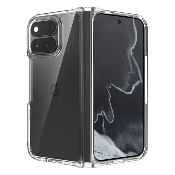 Fodral för Google Pixel 11 Pro Fold Bi-Material Design med Transparent Hinge Vit