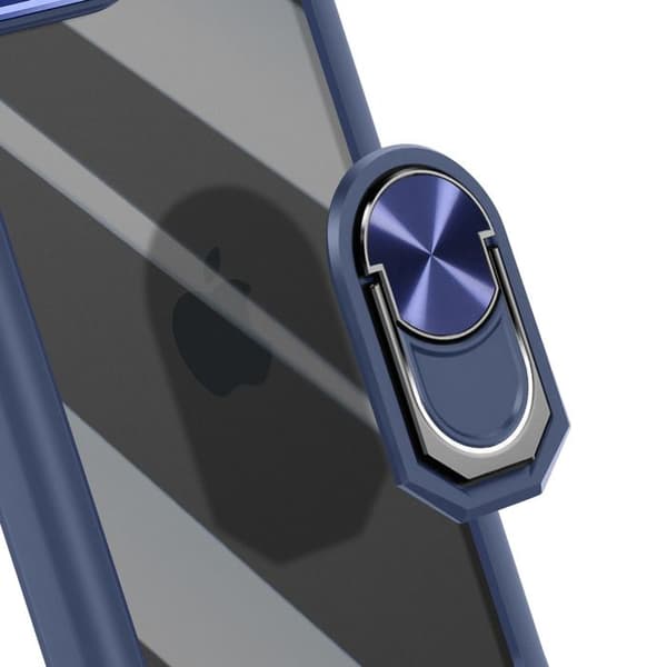 Coque Anneau - iPhone 16e - Blå - Magnetring - Stötskydd - Hybriddesign Blå