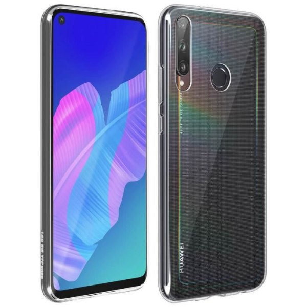 Huawei P40 Lite E -kotelo, pehmeä silikoni ja läpinäkyvä 9H karkaistu lasikalvo, valkoinen