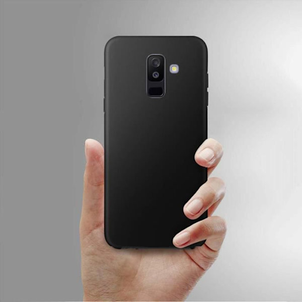 Skyddande skal - AVIZAR - Galaxy A6 Plus - Silikon - Polykarbonat - Ultra-tunt Svart