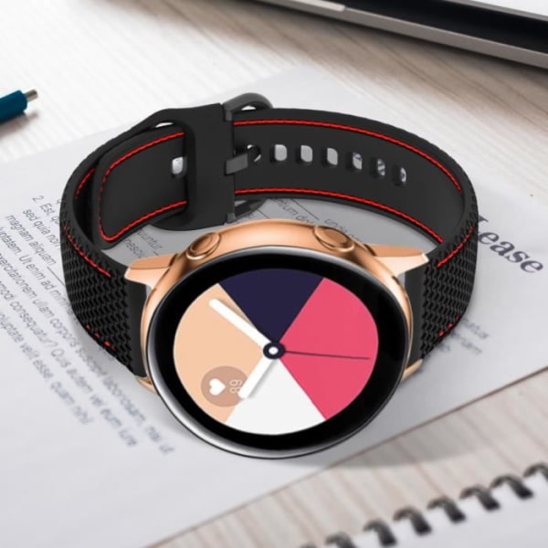 Armbånd til Galaxy Watch 5/5 Pro/4 Silikonesøm Tofarvet sort/rød