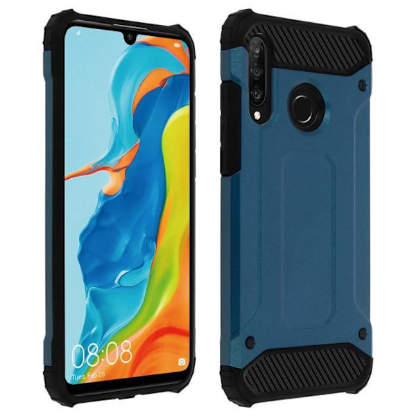 Skydd - AVIZAR - Huawei P30 Lite - Stötbeständig - Bi-material - 1,8m skydd Midnattsblå, svart