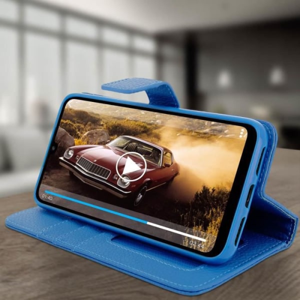 Cover Xiaomi Redmi 7 Fodral Folio Fodral Soft Touch Support Video Blå Blå Blå