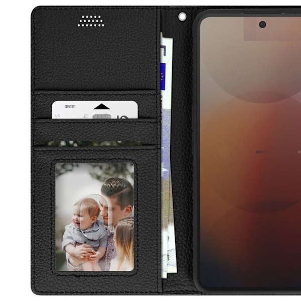 Étui til Nothing Phone 3a Klap Wallet Sort Svart