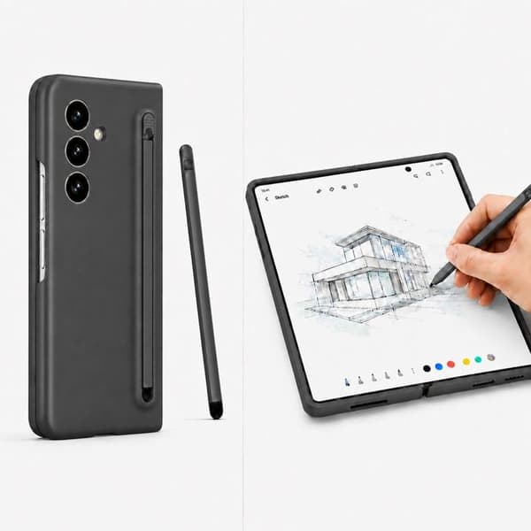 Skydd för Galaxy Z Fold 8 Ultra 360° Helmatte med Stylus Grå Grå