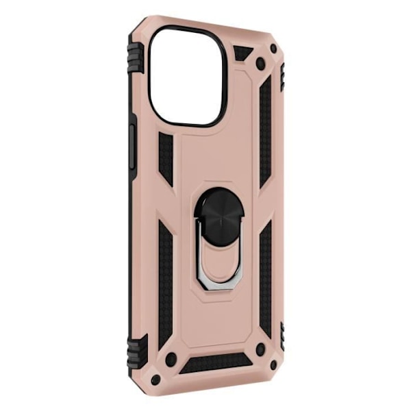 iPhone 14 Pro Hybrid Shockproof Fodral Hållerring Videostöd roséguld rosa guld