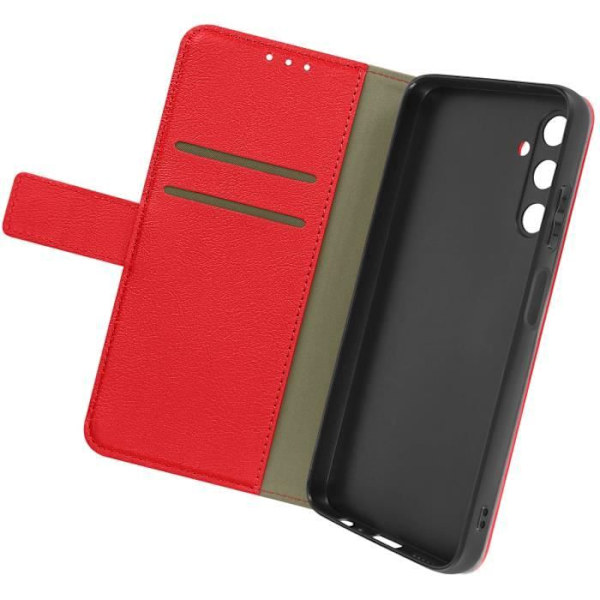 Kotelo Samsung A05s:lle - AVIZAR - Essential - Punainen - Flip Wallet -videotuki Röd