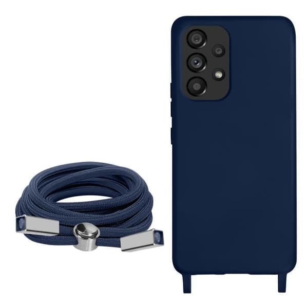 Coque med Snodd - AVIZAR - Samsung Galaxy A53 5G - Semi-rigid - Rem 80cm - Blå Blå