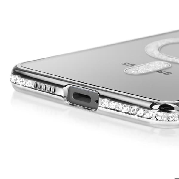 MagSafe Cover - ADVARSEL - Galaxy S25 Edge - Strasset Sølv - Stød Beskyttelse - Elegant Grå