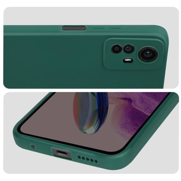 Etui til Xiaomi Redmi Note 12S - AVIZAR - Soft Touch mat silikone - Bregnegrøn Grön