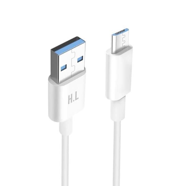 Micro-USB-kabel - AVIZAR - 1,5 m - Hurtig opladning - Dataoverførsel - Hvid