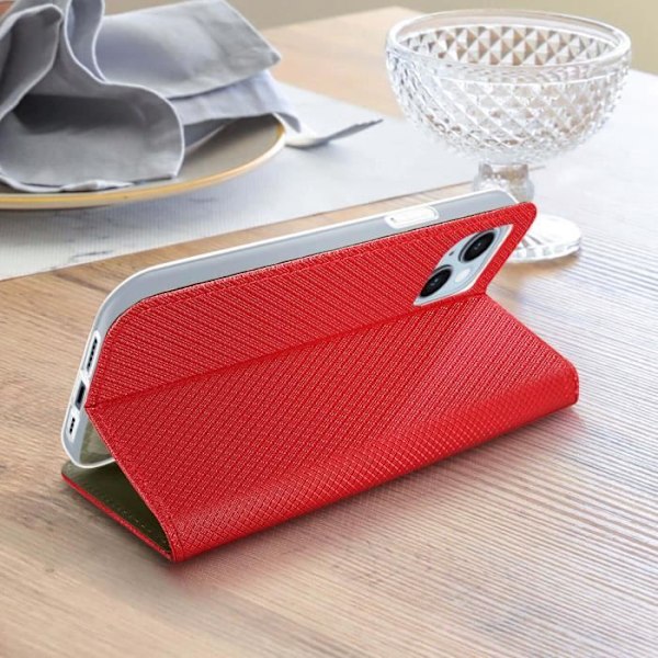 AVIZAR iPhone 14 etui - Rød - Magnetisk flip kortholder Stand funktion Röd