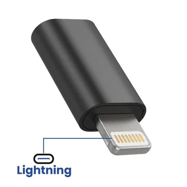 USB-C till Lightning-adapter för iPhone och iPad Blue Star Svart