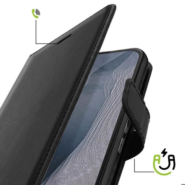 Plånboksfodral för Google Pixel 11 Pro med handledsrem och ställfunktion Mayaxess Svart Svart