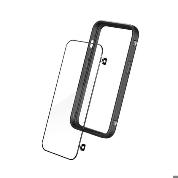 Pack Gamer - SPIGEN - iPhone 15 Pro - Stødabsorberende bumpercase - Høj gennemsigtighed skærmbeskyttelse - Sort