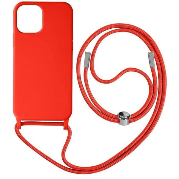 Coque - AVIZAR - iPhone 12/12 Pro - Semi-rigid - Snodd för halsen - Optimal skydd Röd