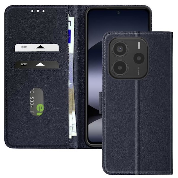 Etui til Xiaomi Redmi Note 14 5G Klap Tegnebog og Video Støtte Blå Nat Blå